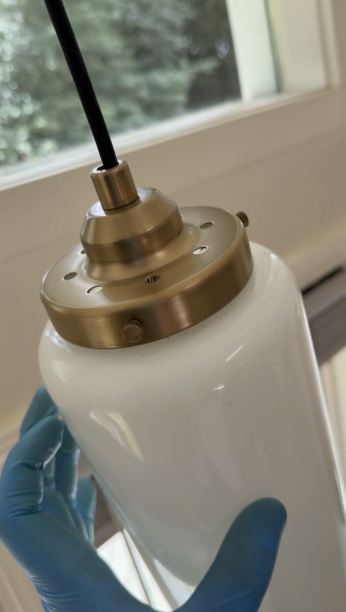 Light fixture after cleaning